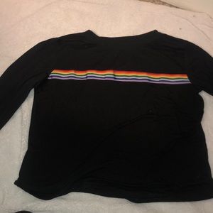 Raindbow long sleeve crop top